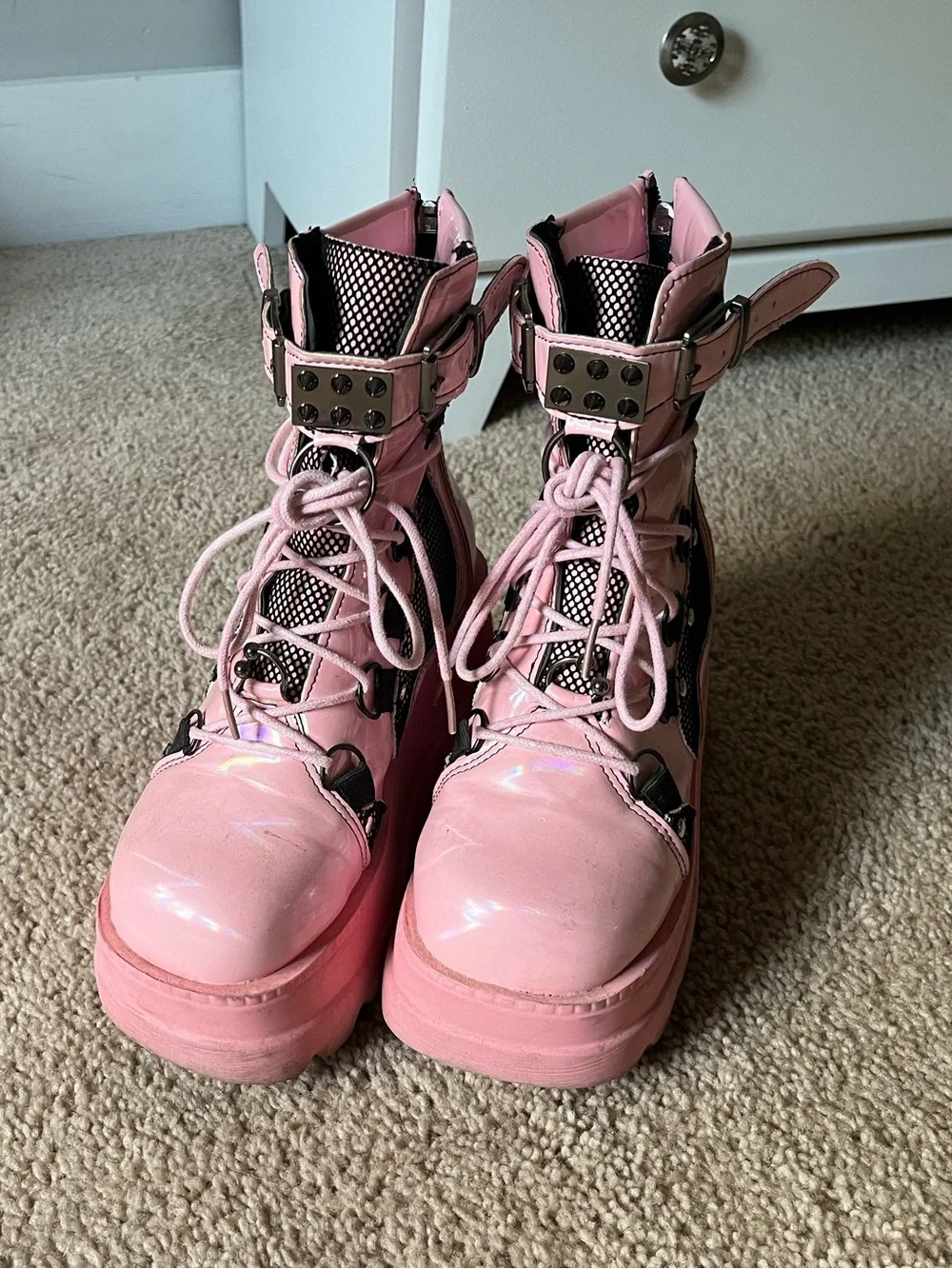 Pink Platform Boots